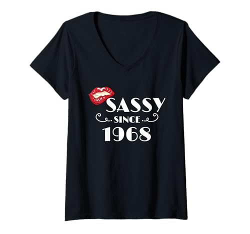 Damen Lustiges Zitat Sassy Since 4,998.7 cm T-Shirt mit V-Ausschnitt Damen Lustiges Zitat Sassy Since 4,998.7 cm T-Shirt mit V-Ausschnitt von Classic Seventies Women Birthday Squad