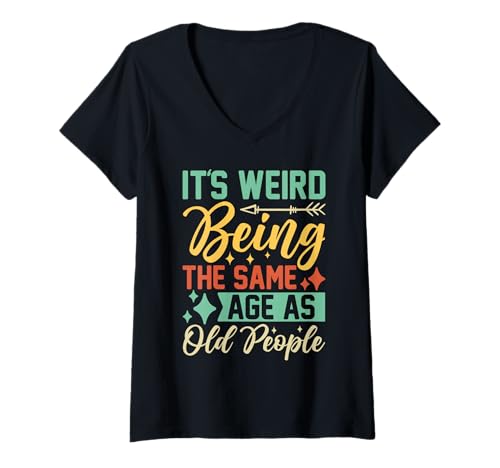 Damen Lustiges Retro-Design im gleichen Alter wie alte Menschen T-Shirt mit V-Ausschnitt Damen Lustiges Retro-Design im gleichen Alter wie alte Menschen T-Shirt mit V-Ausschnitt von Classic Vibes Comedy Apparel