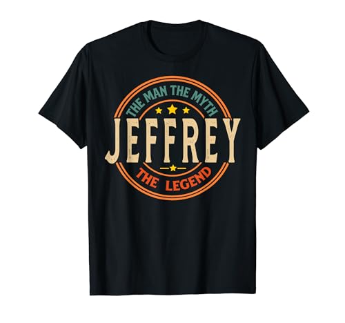 JEFFREY The Man The Myth The Legend Vintage Personalisiert T-Shirt von Classic Vintage Apparel for Men.