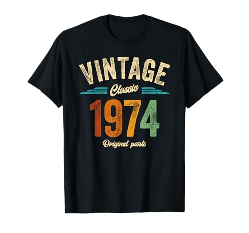 Classic 1974 Retro Herren Damen Vintage Geburtstag 1974 T-Shirt von Classic Vintage Geburtstagsgeschenke Männer Frauen