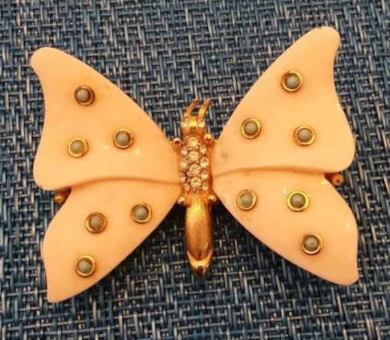 Lucite Und Strass Schmetterling Pin Lucite Und Strass Schmetterling Pin von ClassicBagsSP