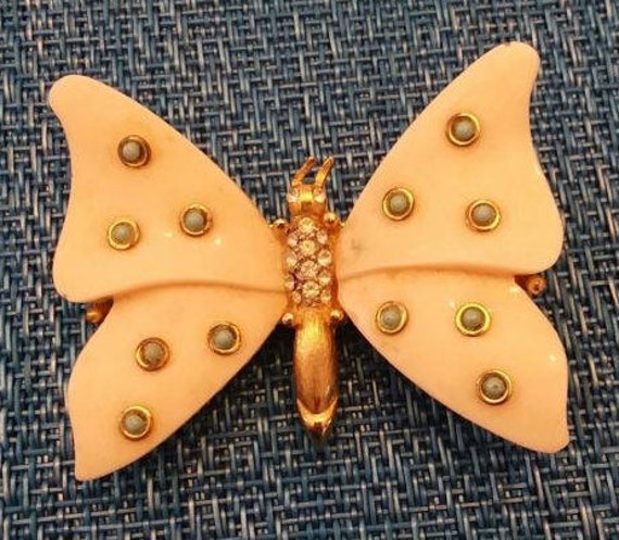 Lucite Und Strass Schmetterling Pin von ClassicBagsSP
