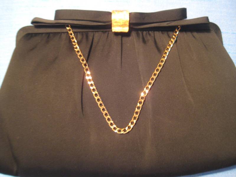 Schwarzer Satin Nach Fünf Vtg Abendtasche von ClassicBagsSP