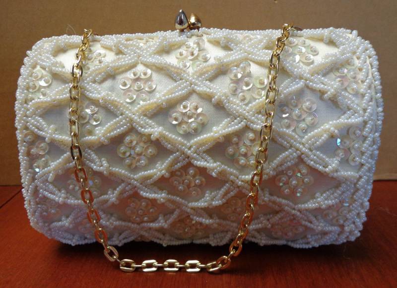 Süße Vtg Weiß Perlen Abendtasche von ClassicBagsSP