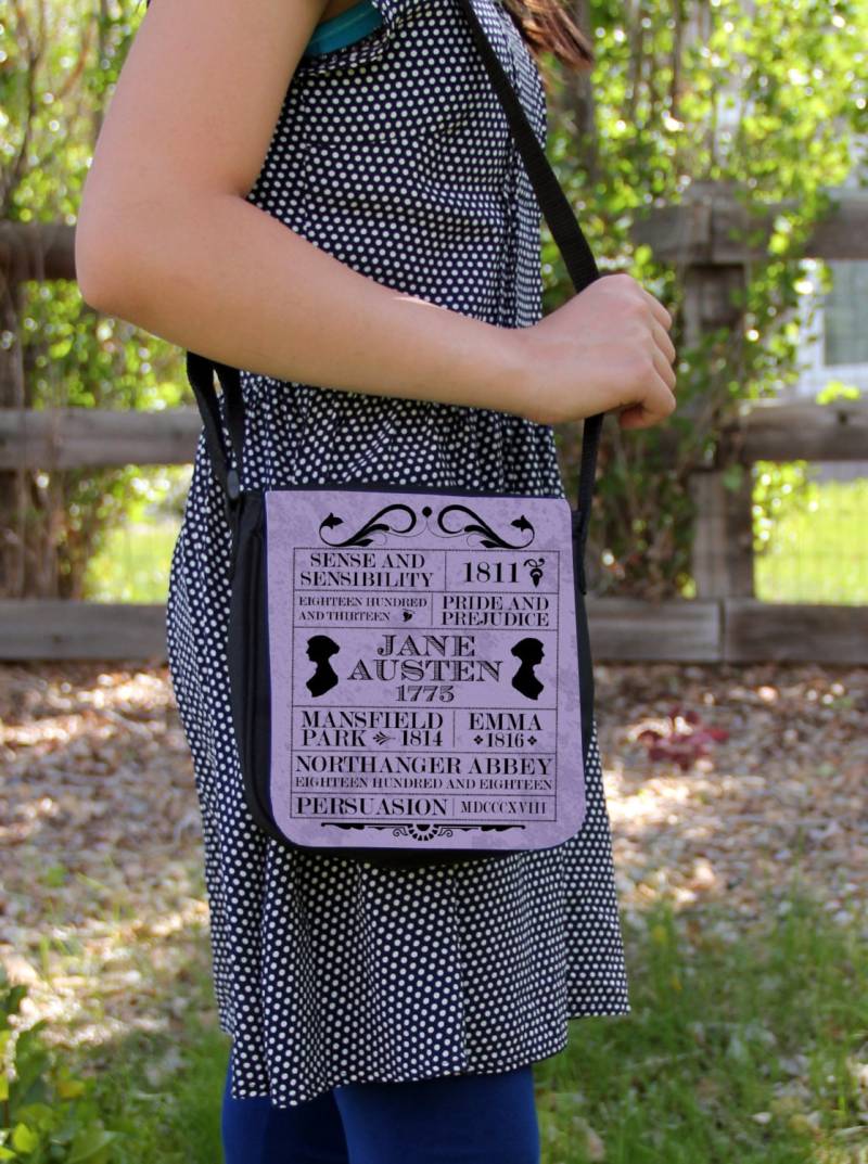 Jane Austen Stolz & Vorurteil Emma Mansfield Park Sense Sensibilität Sm Umhängetasche Schulter Handtasche Geschenk Buch Silhouette von ClassicBookWallets