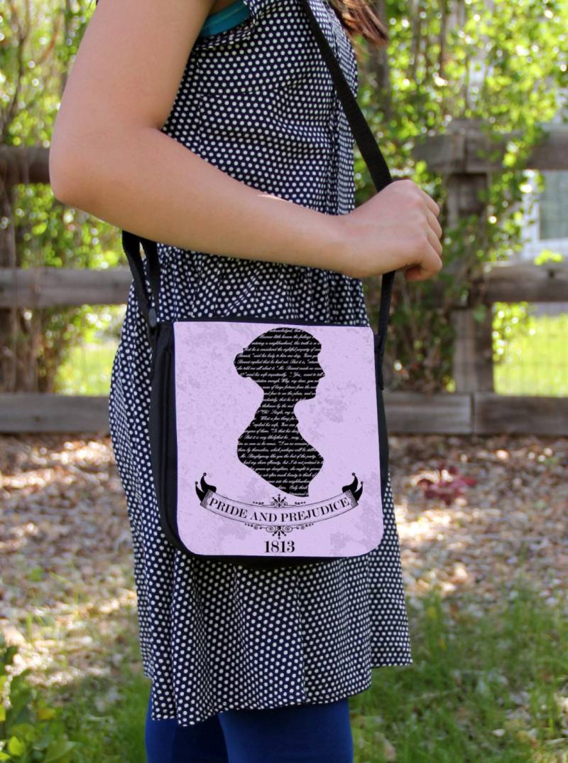 Jane Austen Stolz & Vorurteil Sm Umhängetasche Schulter Handtasche Geschenk Buch Silhouette von ClassicBookWallets