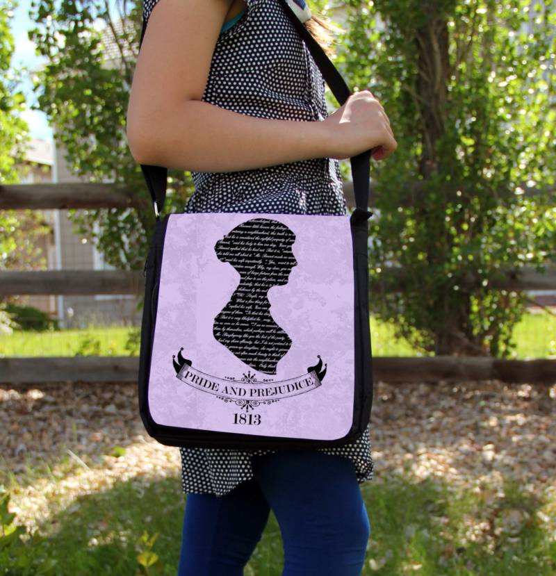 Jane Austen Stolz & Vorurteil Umhängetasche Schulter Handtasche Geschenk Buch Silhouette von ClassicBookWallets