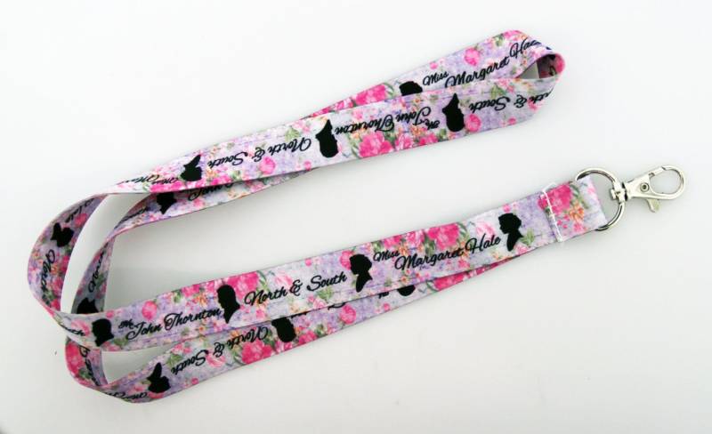 Nord & Süd Mr. Thornton Margaret Hale Elizabeth Gaskell Lanyard Mit Karabiner-Verschluss Halskette Keychain Blumenbuch-Logo von ClassicBookWallets