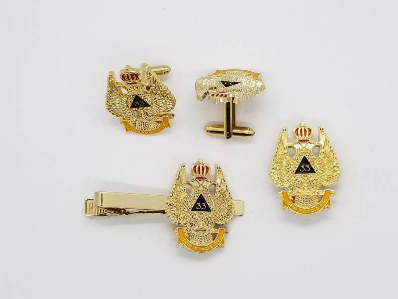 Masonic 33rd Scottish Rite Krawattenklammer Manschettenknopf Anstecknadel Set von ClassicDesignsGifts