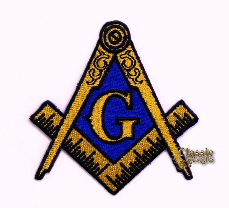 Freimaurer Masonic Aufnäher, Gestickt Freemason Square Compass Symbol, Zum Aufbügeln von ClassicDesignsGifts