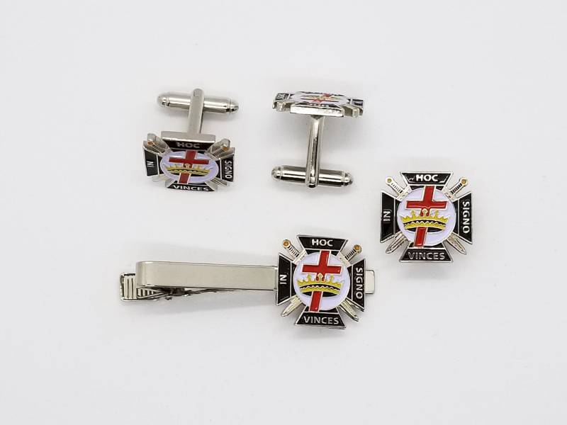 Knights Templar Manschettenknopf Set Masonic Krawattenklammer & Anstecknadel von ClassicDesignsGifts