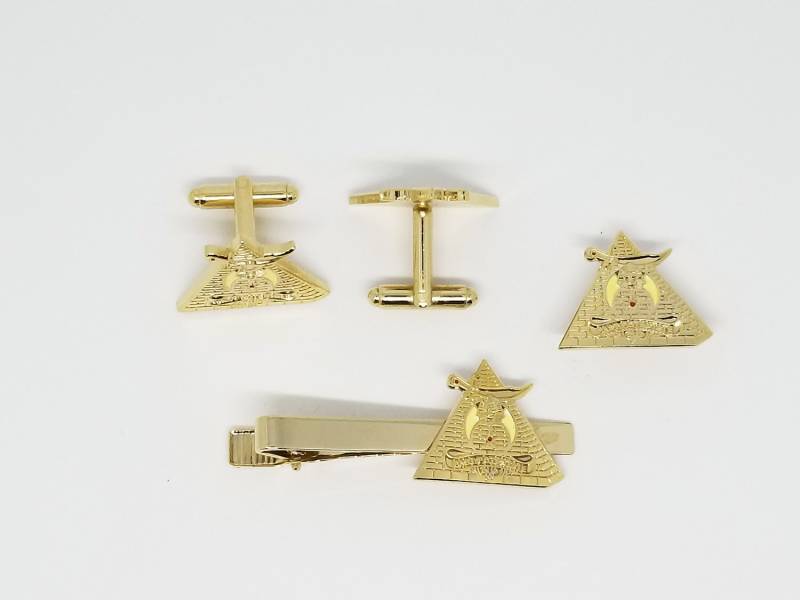 Masonic Shriner Goldfarbene Krawattenklammer Manschettenknopf Anstecknadel Set von ClassicDesignsGifts