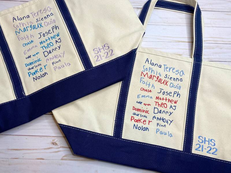 Personalisierte Lehrertasche Navy Gesticktes Klassengeschenk von ClassicMonogramGifts