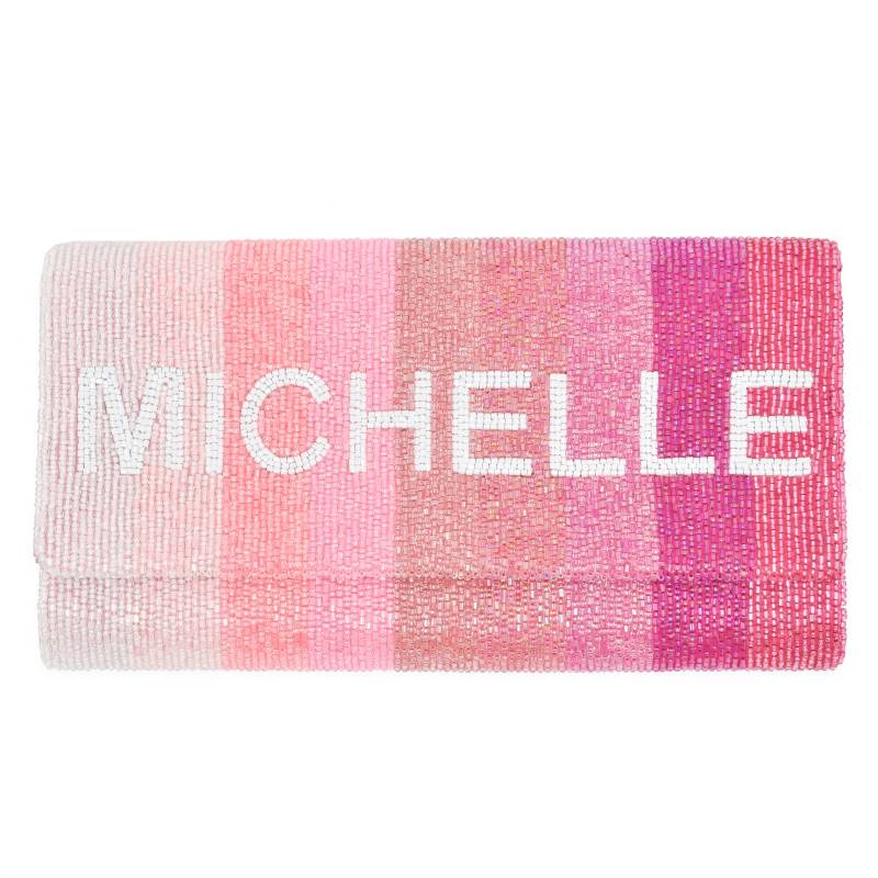 Halbe Fass Perlen Monogramm Kupplung - Rosa Ombre Streifen Halbe Fass Perlen Monogramm Kupplung - Rosa Ombre Streifen von ClassicPrepMonograms