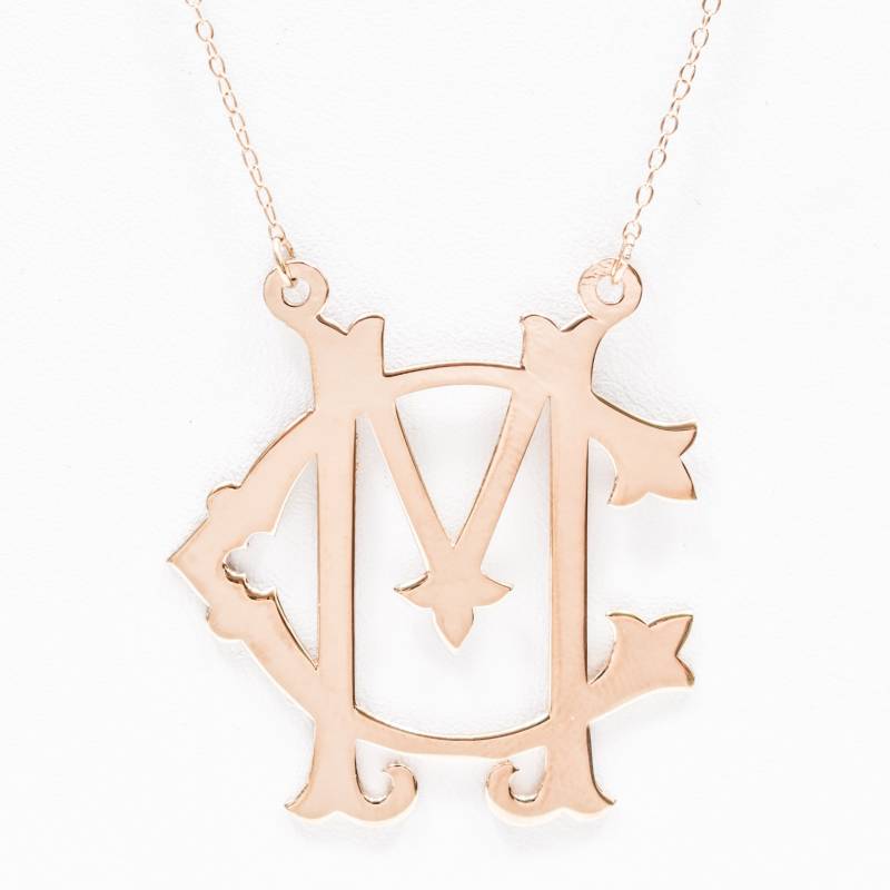 Vintage Interlocking Monogramm Halskette Vintage Interlocking Monogramm Halskette von ClassicPrepMonograms