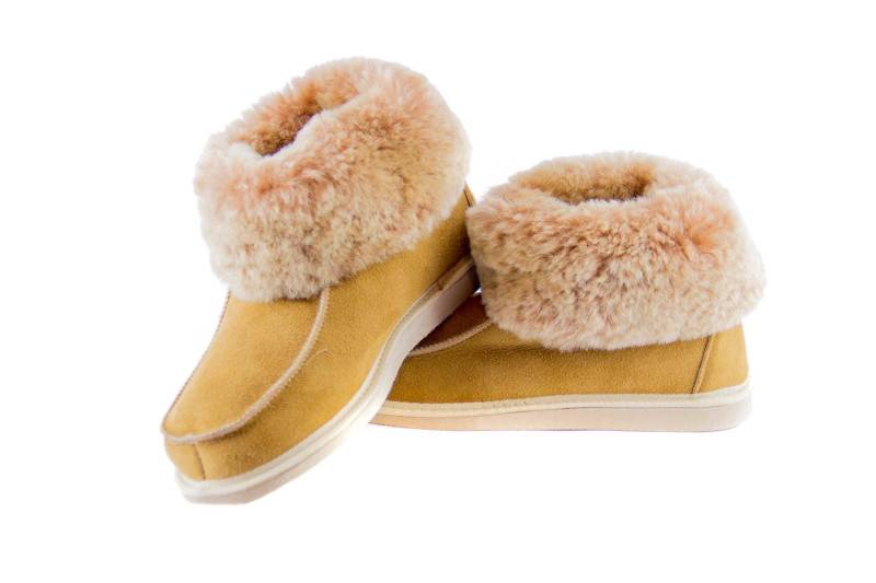 Handgefertigte Schaffell Hausschuhe Leder Pelz Stiefel, Warme Winter Schuhe Handgefertigte Schaffell Hausschuhe Leder Pelz Stiefel, Warme Winter Schuhe von ClassicSlippers