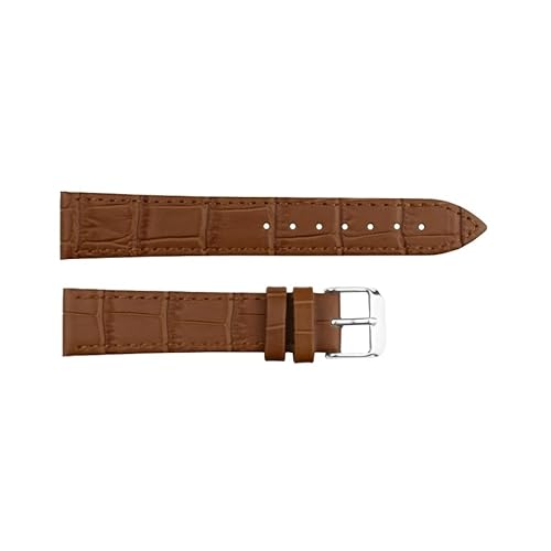 ClassicWatchStraps Leder-Uhrenarmband mit Krokoprägung | Hellbraun - 20 mm - Schließe: Silber Poliert | Rindsleder | Ersatz-Armband von ClassicWatchStraps