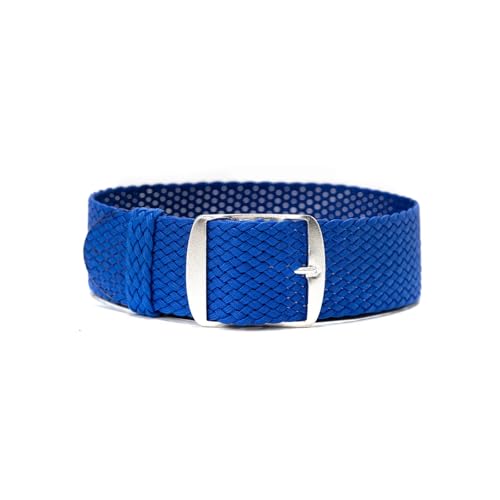ClassicWatchStraps Perlon Uhrenarmband | Blau - 12 mm - Schließe: Silber Gebürstet | Nylon | Ersatz-Armband von ClassicWatchStraps