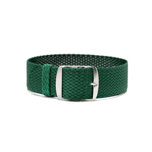 ClassicWatchStraps Perlon Uhrenarmband | Grün - 12 mm - Schließe: Silber Gebürstet | Nylon | Ersatz-Armband von ClassicWatchStraps