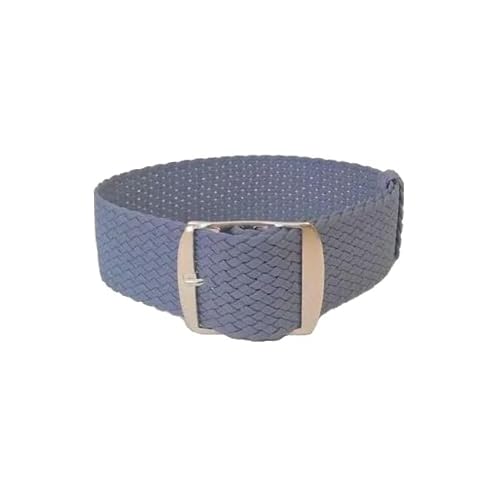 ClassicWatchStraps Perlon Uhrenarmband | Jeans Blau - 14 mm - Schließe: Silber Gebürstet | Nylon | Ersatz-Armband von ClassicWatchStraps