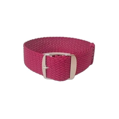ClassicWatchStraps Perlon Uhrenarmband | Magenta - 16 mm - Schließe: Silber Gebürstet | Nylon | Ersatz-Armband von ClassicWatchStraps