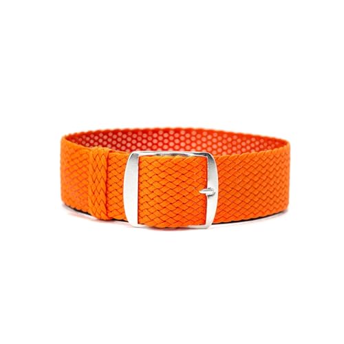 ClassicWatchStraps Perlon Uhrenarmband | Orange - 24 mm - Schließe: Silber Gebürstet | Nylon | Ersatz-Armband von ClassicWatchStraps