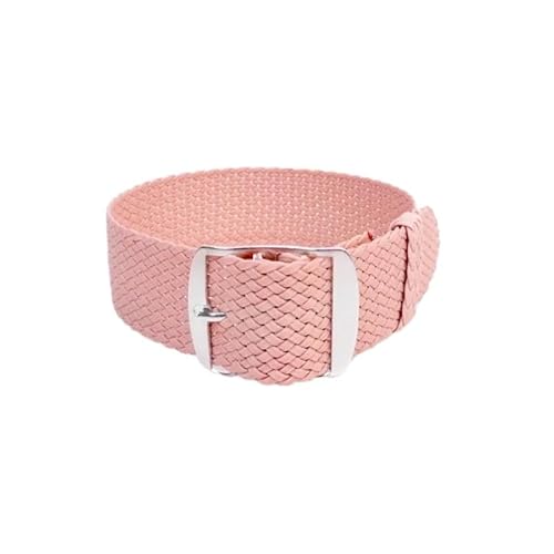ClassicWatchStraps Perlon Uhrenarmband | Rosa - 14 mm - Schließe: Silber Gebürstet | Nylon | Ersatz-Armband von ClassicWatchStraps