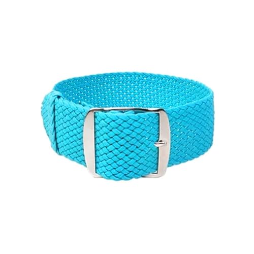 ClassicWatchStraps Perlon Uhrenarmband | Türkis - 24 mm - Schließe: Silber Gebürstet | Nylon | Ersatz-Armband von ClassicWatchStraps
