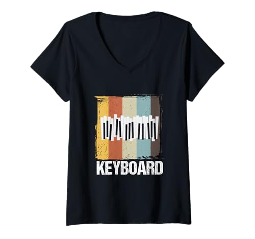 Damen Keyboard Piano Music Pianist Player Instrument Musiker Geschenk T-Shirt mit V-Ausschnitt Damen Keyboard Piano Music Pianist Player Instrument Musiker Geschenk T-Shirt mit V-Ausschnitt von Classical Composer Keyboardist Musical Synthesizer