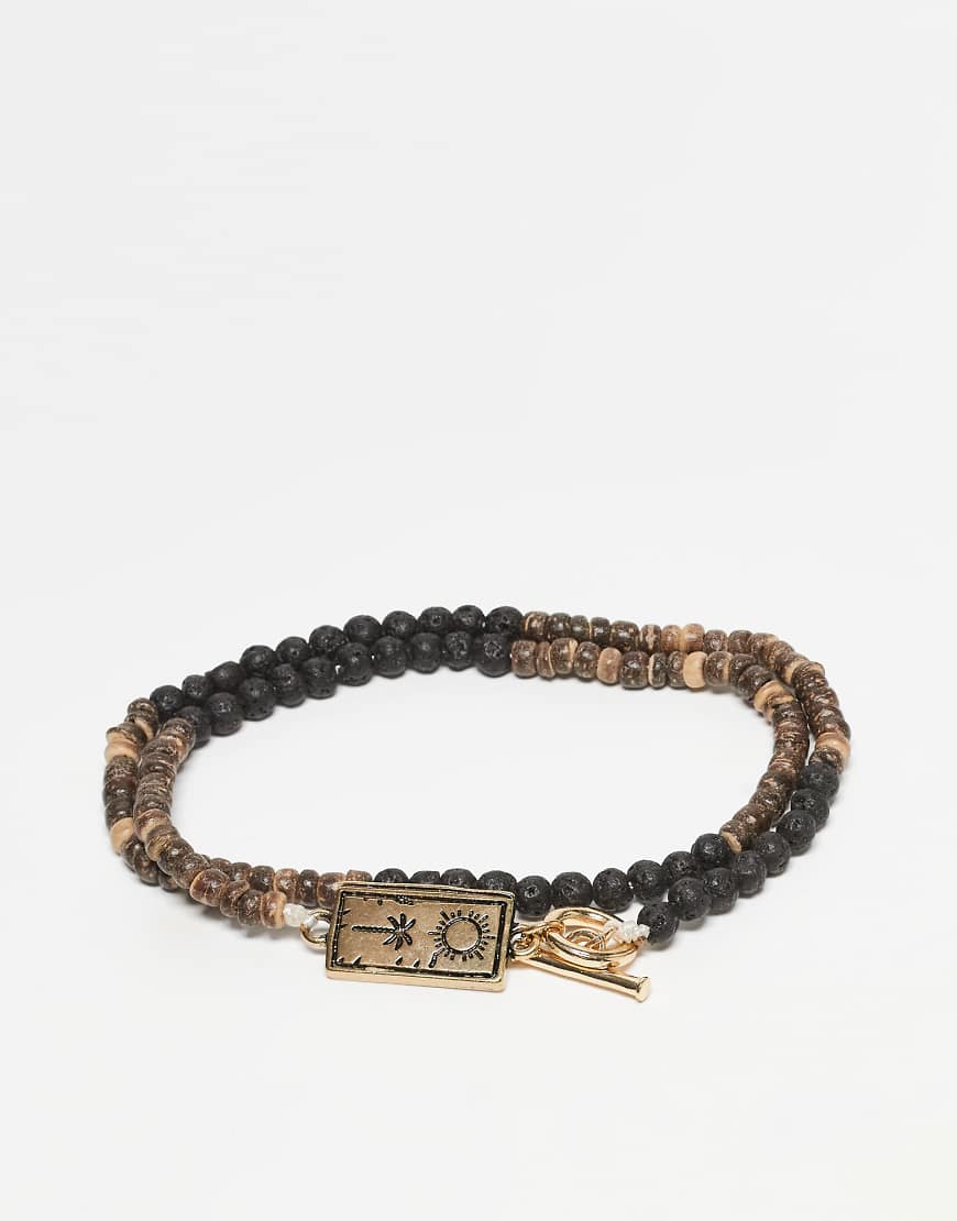 Classics 77 - 2er-Pack Perlenarmbänder in Schwarz und Braun von Classics 77