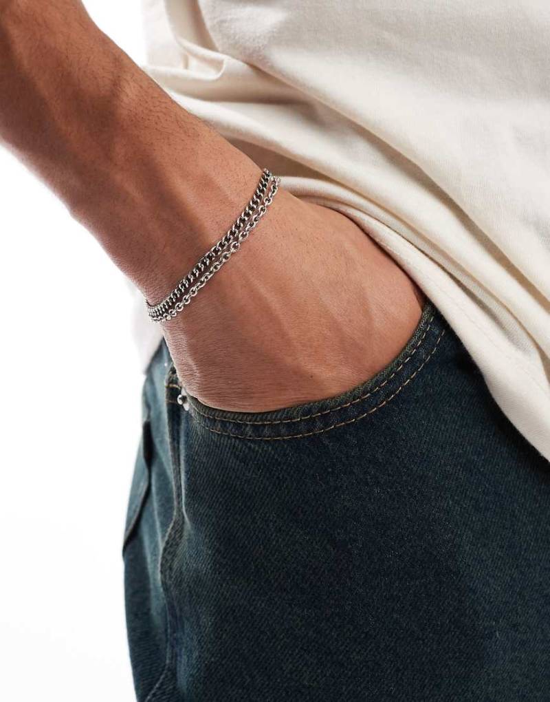 Classics 77 - Doppelreihiges Kettenarmband in Silberoptik von Classics 77