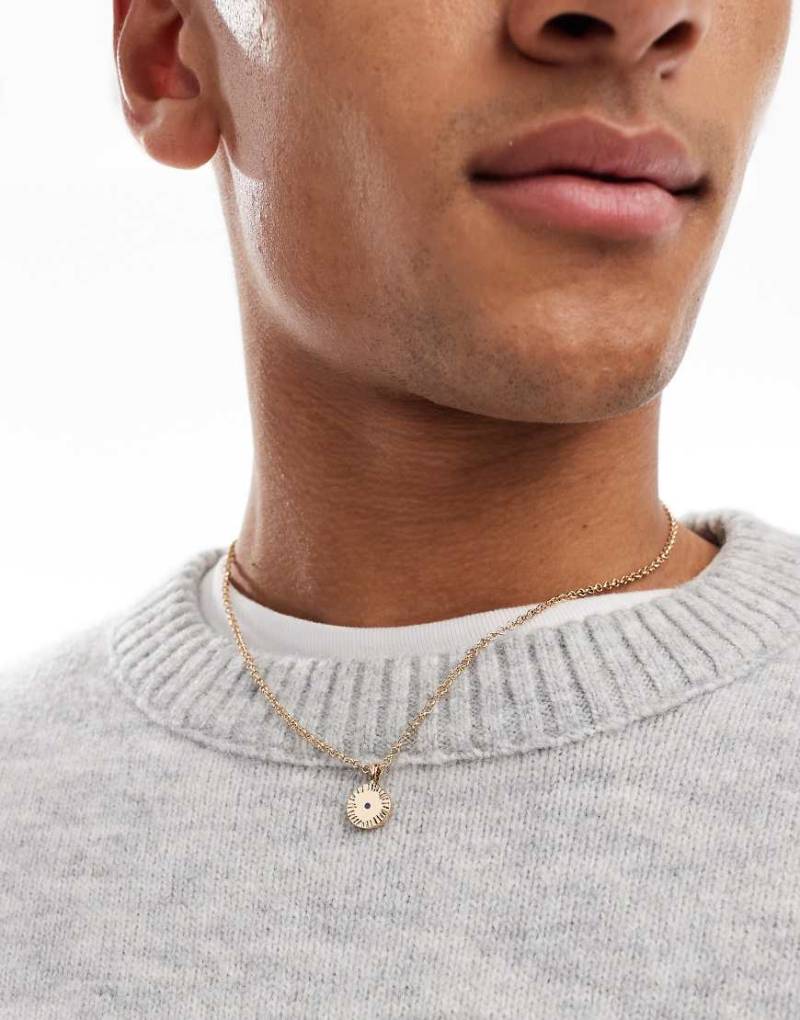 Classics 77 - Halskette in Goldoptik mit Münz- und Steinanhänger-Goldfarben von Classics 77