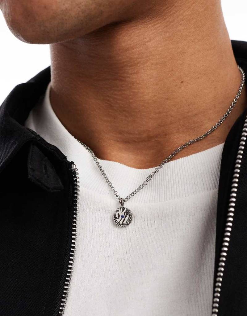 Classics 77 - Halskette in Silberoptik mit Münz- und Steinanhänger von Classics 77