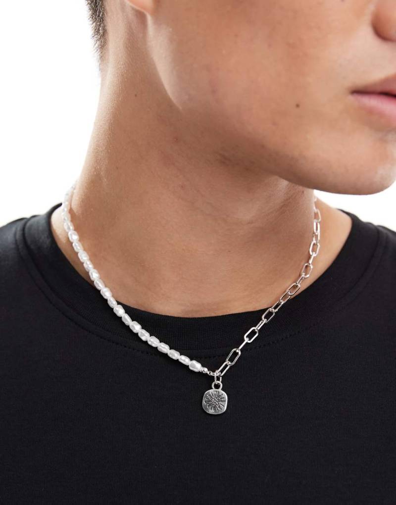 Classics - 77 - Halskette mit Perlen- und Kettengravur mit Anhänger in Silberoptik von Classics 77