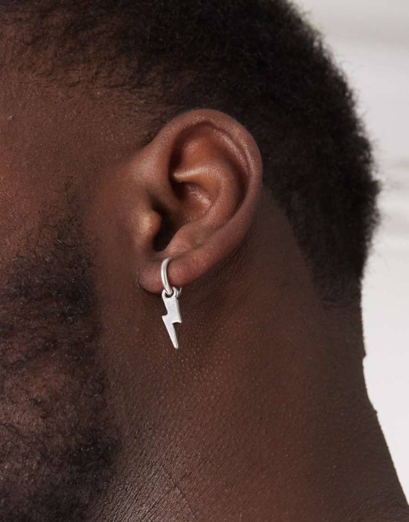 Classics 77 - Kleine Creolen in Silber mit Blitzanhänger von Classics 77