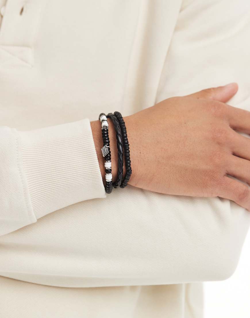 Classics 77 - Metropolis - Armbänder in Schwarz mit Perlen und Kordel von Classics 77