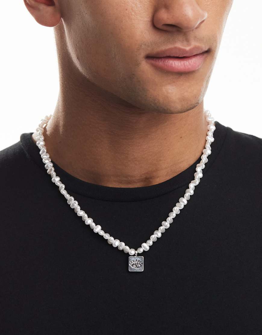 Classics 77 - Perlenkette mit Augenanhänger-Silber von Classics 77