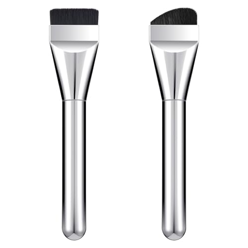 Classicseali 2 Stück Flacher Foundation Pinsel,Foundation Brush,Contouring Pinsel Geschenke für Frauen Mädchen,Makeup Concealer Brush,Fondationspinsel für Concealer und Foundations von Classicseali