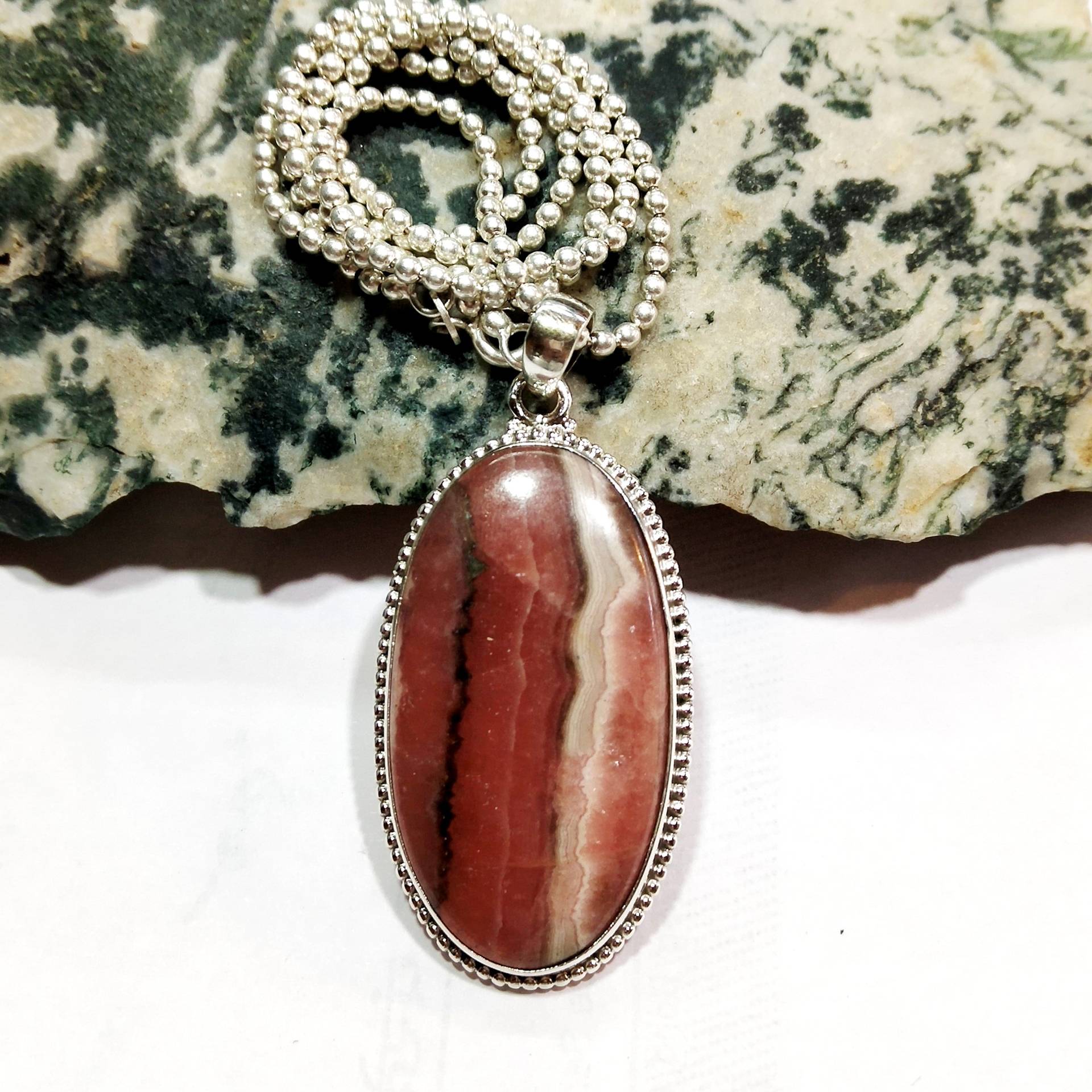 Rhodochrosit Anhänger Halskette Schmuck Healing Handwerker Geschenk Sie Ihn Stein Größe 23x41 Mm von ClassicsgemsJewelry