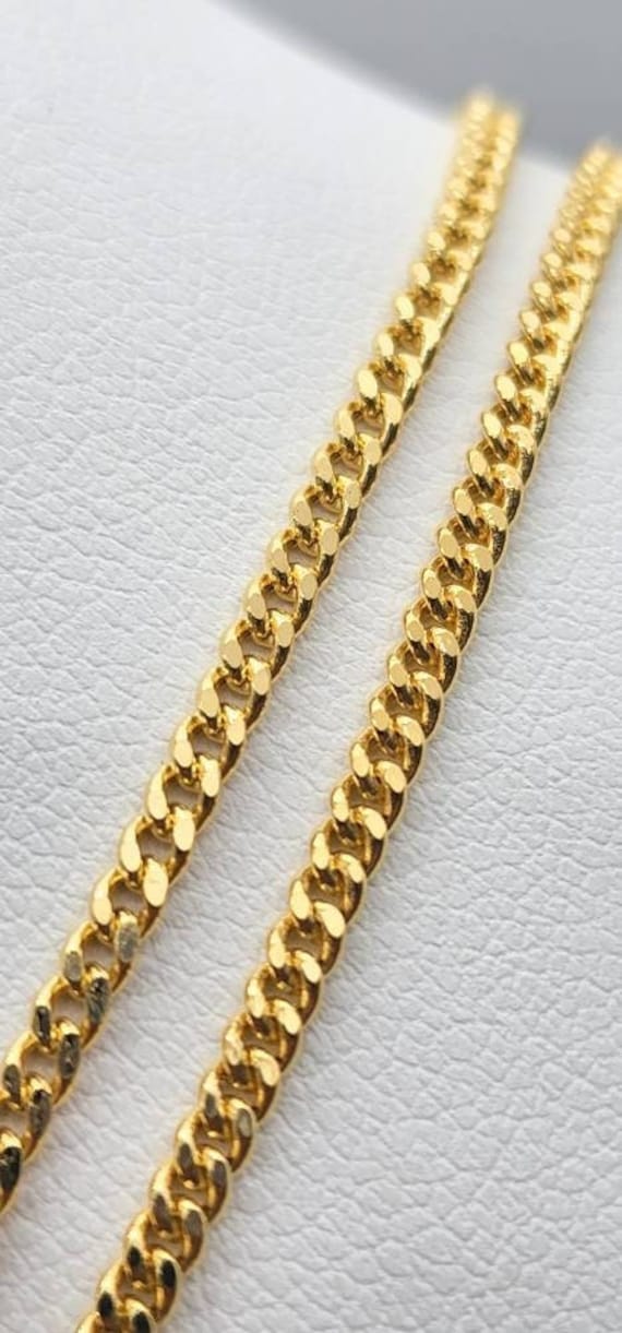 18K Gold Miami Cuban Link/Panzer 2mm Ketten. Verschiedene Größen. Höchste Qualität. Echtgold/750 Zertifiziert. Weltweit Kostenloser Versand von ClassisJewellers