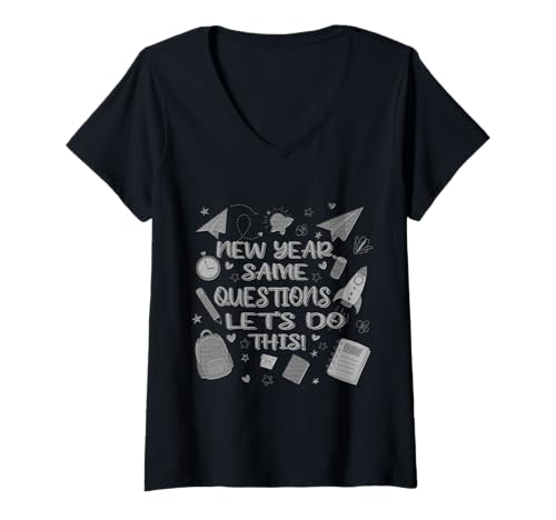 Damen Teacher Vibes Only - Let's Teach and Spark Joy T-Shirt mit V-Ausschnitt Damen Teacher Vibes Only - Let's Teach and Spark Joy T-Shirt mit V-Ausschnitt von Classroom Spark Studio