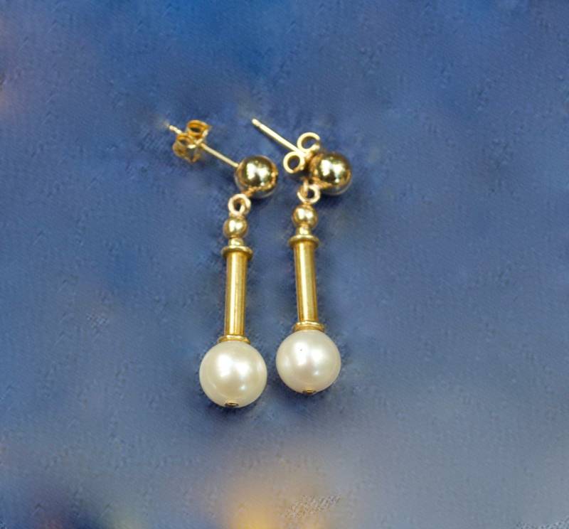 Weiße Perlenohrringe, Solide Goldohrringe, Goldohrstecker, Perlentropfenohrringe, Goldtropfenohrringe, Perle & Goldohrring Weiße Perlenohrringe, Solide Goldohrringe, Goldohrstecker, Perlentropfenohrringe, Goldtropfenohrringe, Perle & Goldohrring von ClassyGlamDesigns