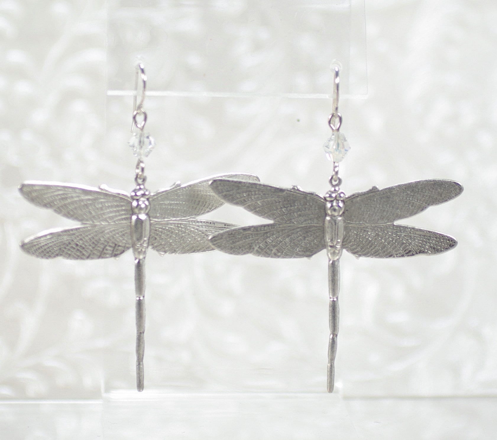 Jugendstil Silber Libellen Ohrhänger Swarovski Kristall Naturschmuck Jugendstil Silber Libellen Ohrhänger Swarovski Kristall Naturschmuck von ClassyLadyElaine