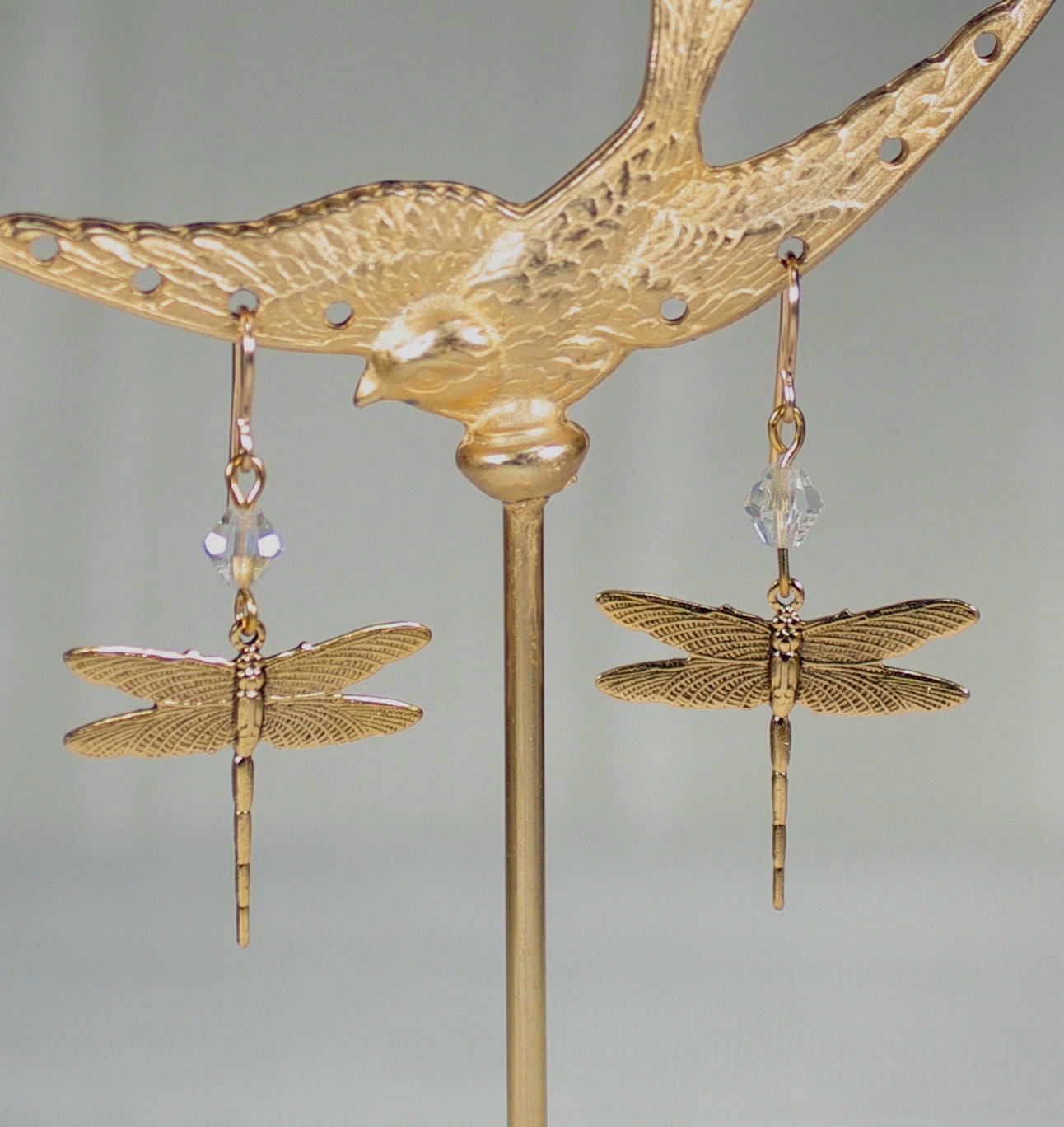 Libellen Swarovski Kristall Ohrringe Gold Oder Silber Jugendstil Libellen Swarovski Kristall Ohrringe Gold Oder Silber Jugendstil von ClassyLadyElaine