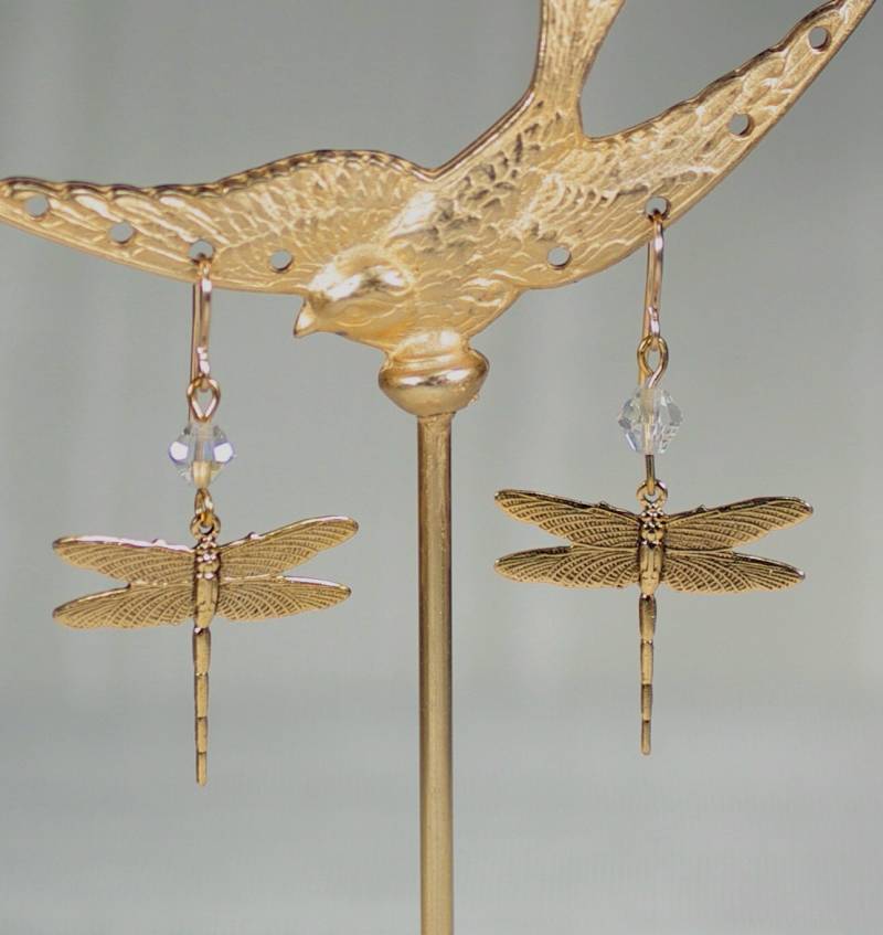 Libellen Swarovski Kristall Ohrringe Gold Oder Silber Jugendstil Libellen Swarovski Kristall Ohrringe Gold Oder Silber Jugendstil von ClassyLadyElaine