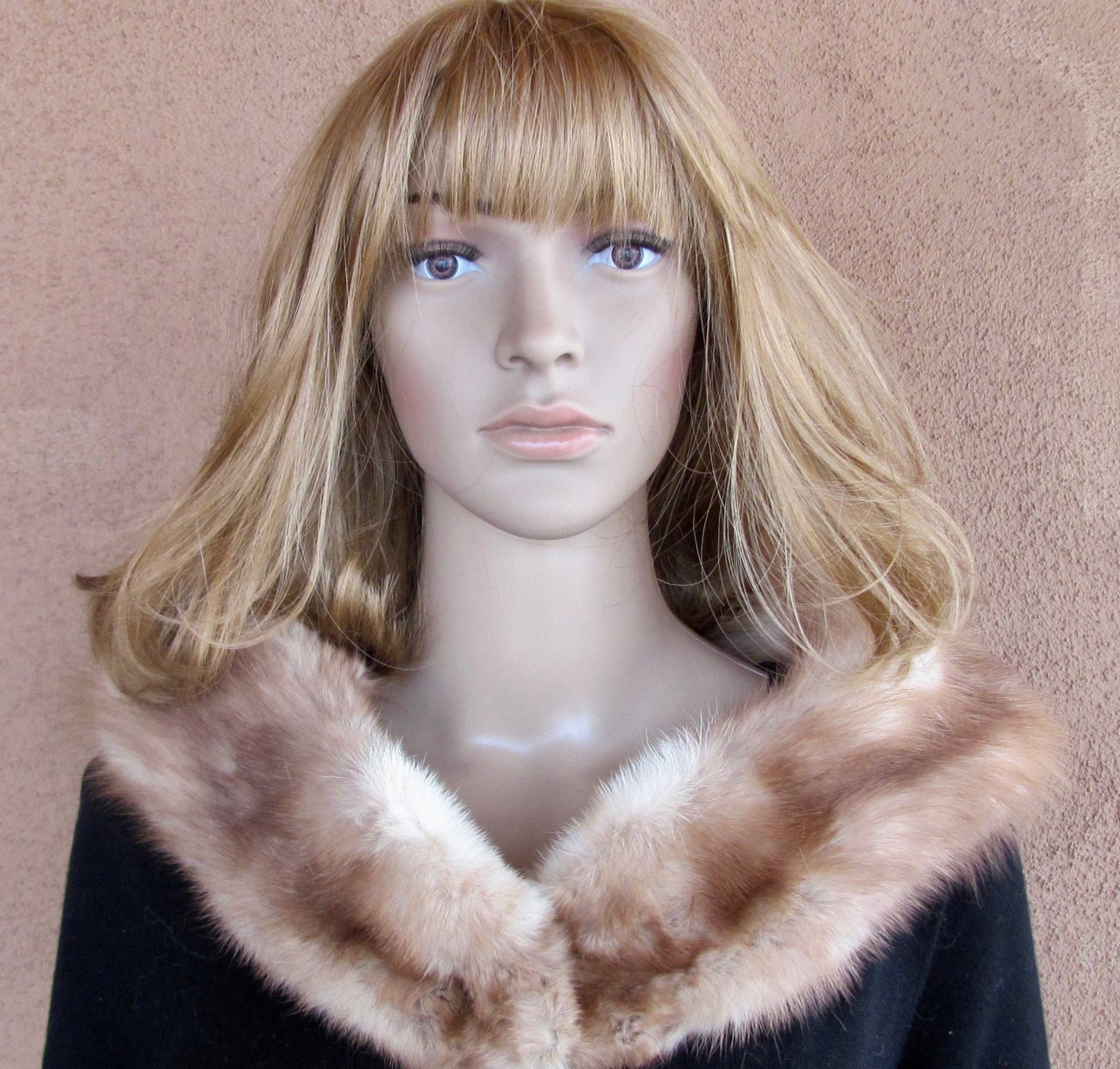 Vintage 50Er Jahre Marder Pelzkragen Zart Braun, Clips von ClassyRagsVintage