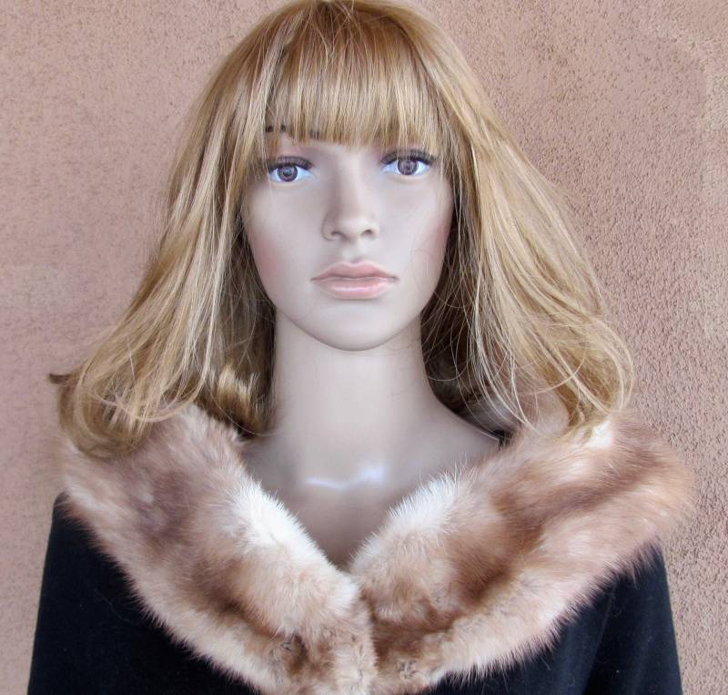 Vintage 50Er Jahre Marder Pelzkragen Zart Braun, Clips von ClassyRagsVintage