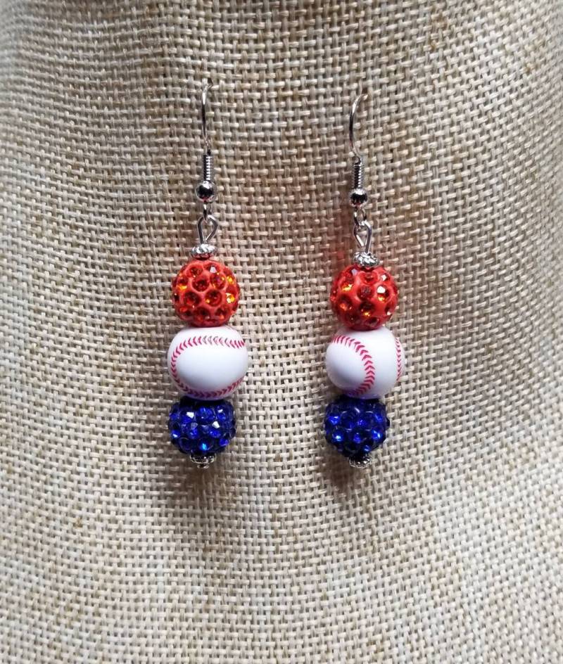 Perlen Baseball Ohrringe von ClassyandCuteShop