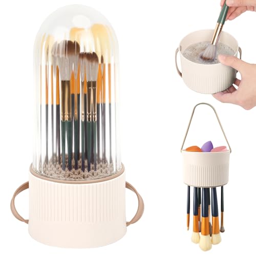 Classycoo Make-up Pinsel Reiniger.3 in 1 Silikon Reiniger Matte, Halter Organizer, kosmetischer Pinsel Trockner für Pinsel, Puder Puffs, Schwämme (Kaffee) von Classycoo
