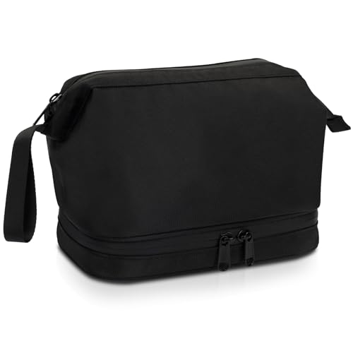 Kulturbeutel Herren Waschtasche Damen, für Handtuch Getrennte Tasche, Reise Kosmetiktasche, Necessaire Herren, Kulturbeutel Männer für Toilettenartikel und Rasierer, Damen Make-up (Schwarz) von Classycoo
